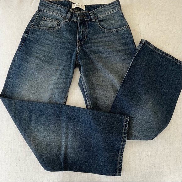 Motel Rocks Low Rise Parallel Wide Leg Jeans - Picture 2 of 10